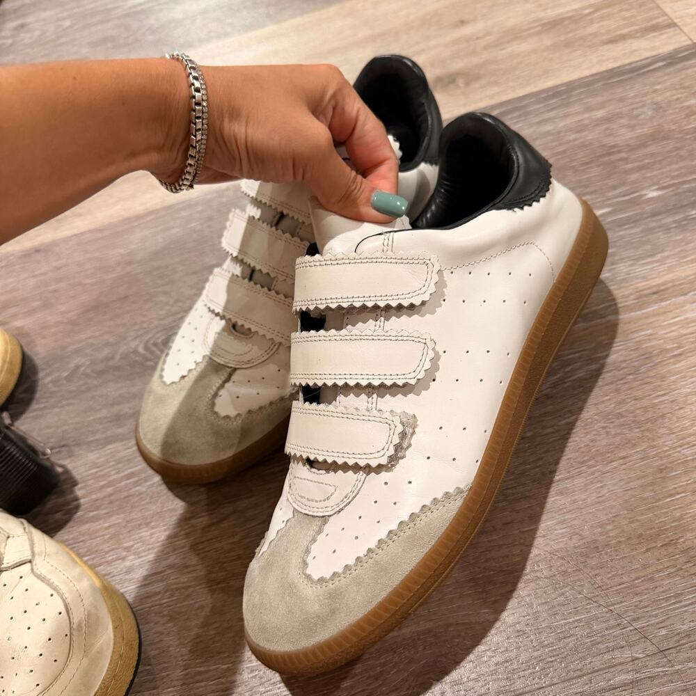 Isabel Marant Beth Black and White Low Top Sneakers Size EU 39 - Picture 3 of 7